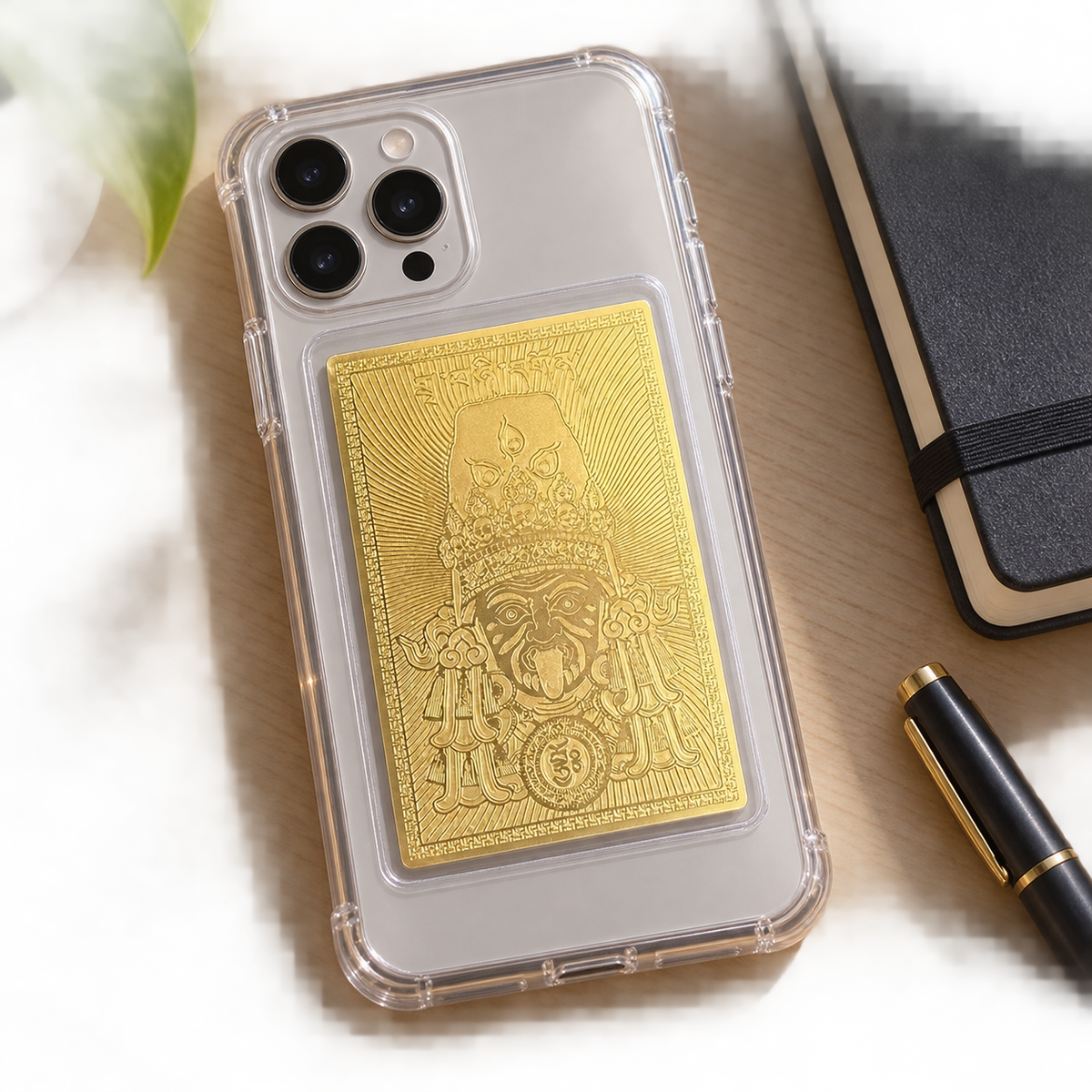 Zaki Lhamo prosperity gold card displayed inside a clear phone case