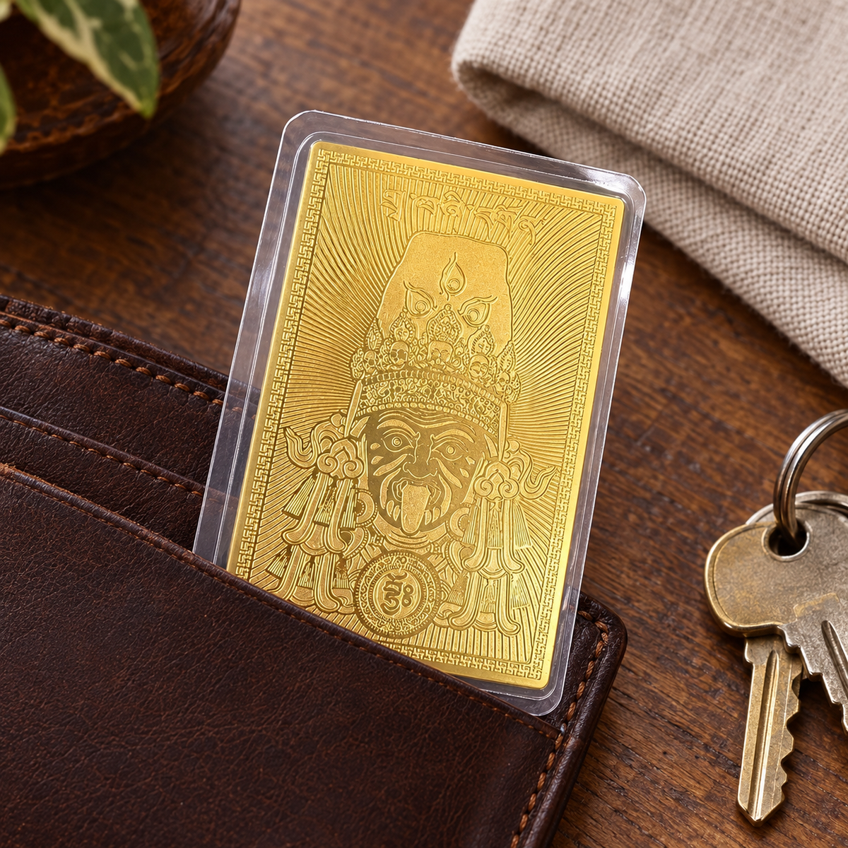 Zaki Lhamo prosperity gold card carried in a brown leather wallet